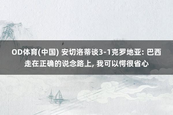 OD体育(中国) 安切洛蒂谈3-1克罗地亚: 巴西走在正确的说念路上， 我可以愕很省心