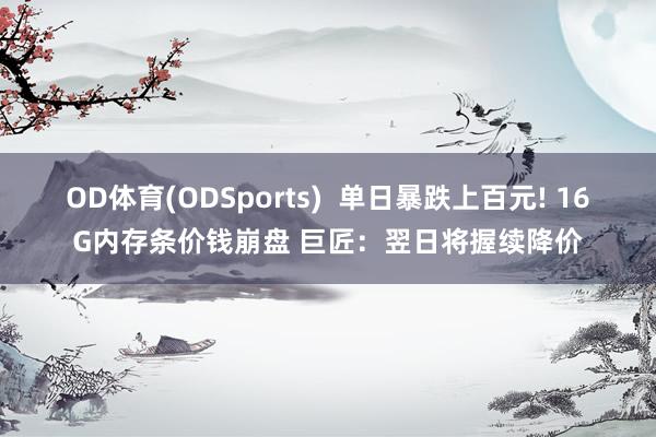 OD体育(ODSports)  单日暴跌上百元! 16G内存条价钱崩盘 巨匠：翌日将握续降价
