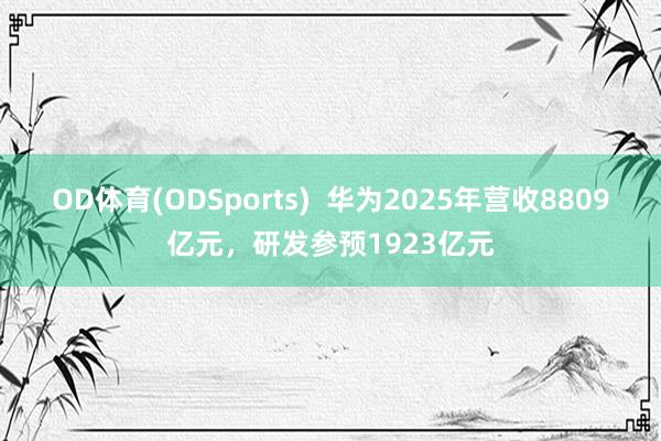 OD体育(ODSports)  华为2025年营收8809亿元，研发参预1923亿元