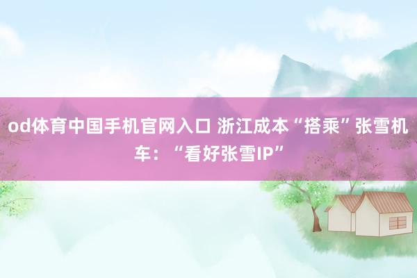 od体育中国手机官网入口 浙江成本“搭乘”张雪机车：“看好张雪IP”