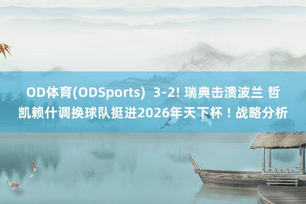 OD体育(ODSports)  3-2! 瑞典击溃波兰 哲凯赖什调换球队挺进2026年天下杯 ! 战略分析