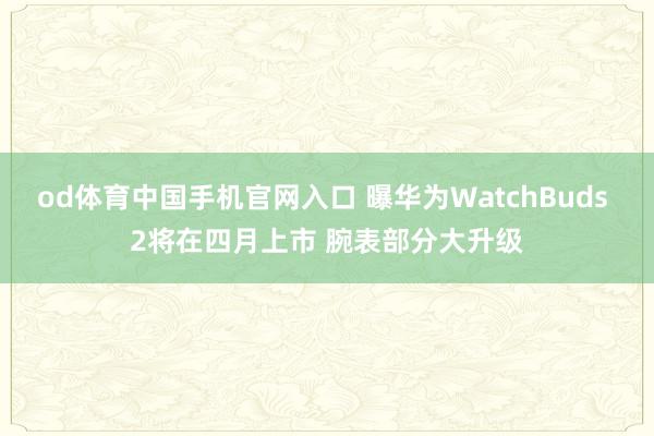od体育中国手机官网入口 曝华为WatchBuds 2将在四月上市 腕表部分大升级