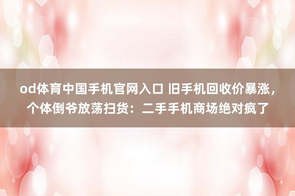 od体育中国手机官网入口 旧手机回收价暴涨，个体倒爷放荡扫货：二手手机商场绝对疯了