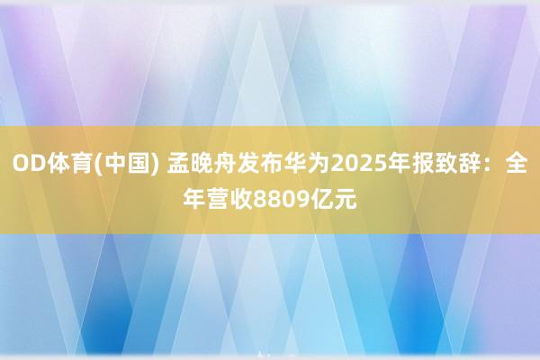OD体育(中国) 孟晚舟发布华为2025年报致辞：全年营收8809亿元