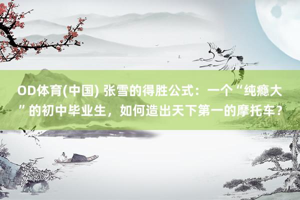 OD体育(中国) 张雪的得胜公式：一个“纯瘾大”的初中毕业生，如何造出天下第一的摩托车？