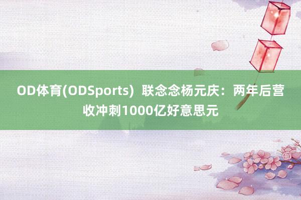 OD体育(ODSports)  联念念杨元庆：两年后营收冲刺1000亿好意思元