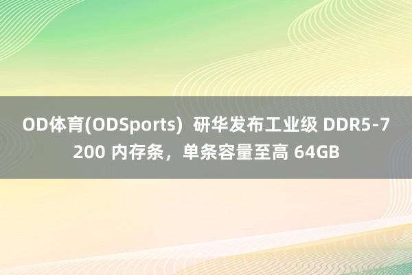 OD体育(ODSports)  研华发布工业级 DDR5-7200 内存条，单条容量至高 64GB