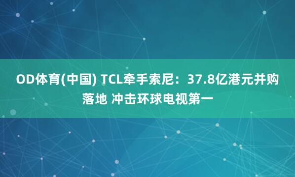 OD体育(中国) TCL牵手索尼：37.8亿港元并购落地 冲击环球电视第一