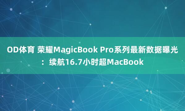OD体育 荣耀MagicBook Pro系列最新数据曝光：续航16.7小时超MacBook