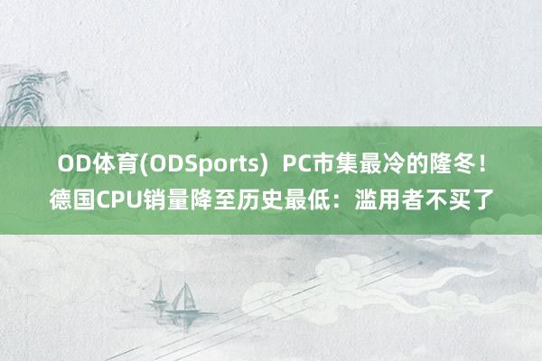 OD体育(ODSports)  PC市集最冷的隆冬！德国CPU销量降至历史最低：滥用者不买了