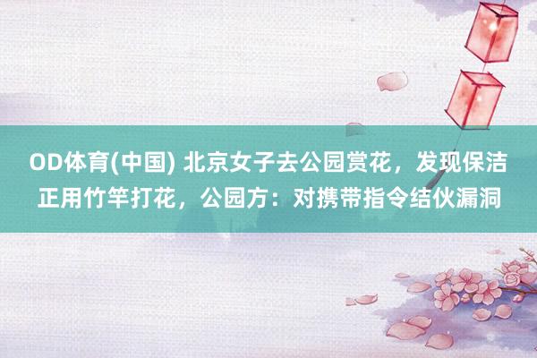 OD体育(中国) 北京女子去公园赏花，发现保洁正用竹竿打花，公园方：对携带指令结伙漏洞