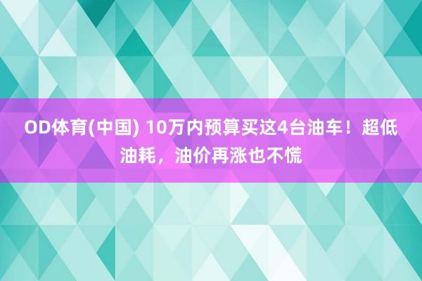 OD体育(中国) 10万内预算买这4台油车！超低油耗，油价再涨也不慌