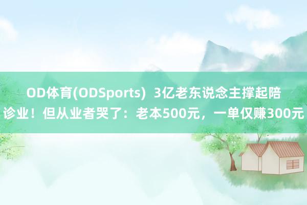 OD体育(ODSports)  3亿老东说念主撑起陪诊业！但从业者哭了：老本500元，一单仅赚300元