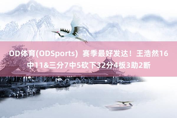 OD体育(ODSports)  赛季最好发达！王浩然16中11&三分7中5砍下32分4板3助2断
