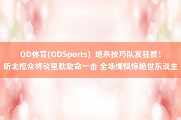 OD体育(ODSports)  绝杀技巧队友狂赞！听北控众将谈里勒致命一击 全场慷慨惊艳世东谈主